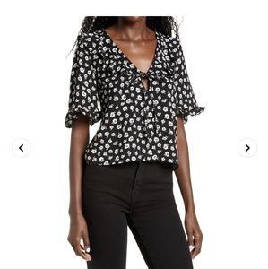 TOPSHOP Maisy floral frill blouse US size 4